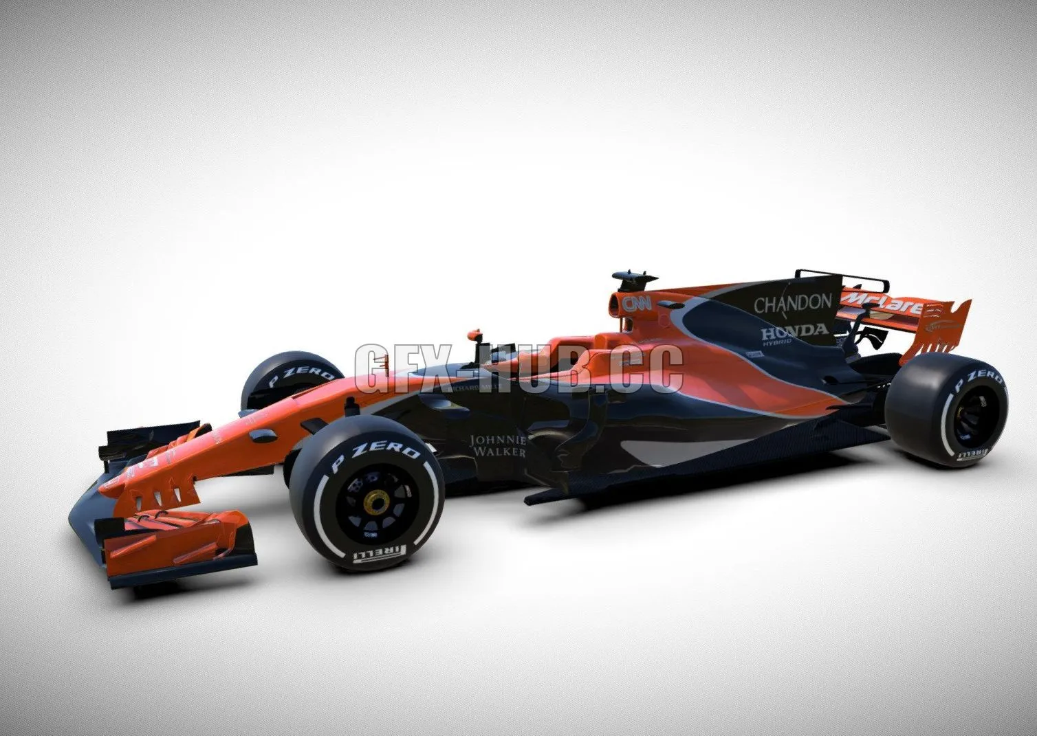 PBR Game 3D Model – McLaren Honda MCL32 F1 2017