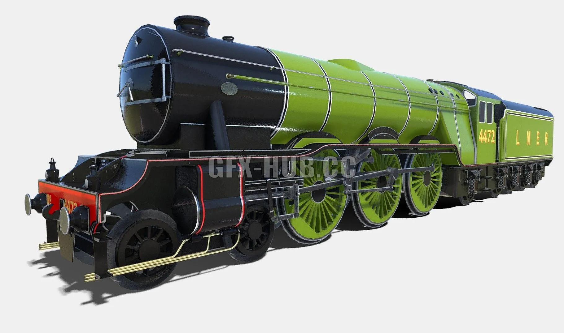 PBR Game 3D Model – Animated Steam Train