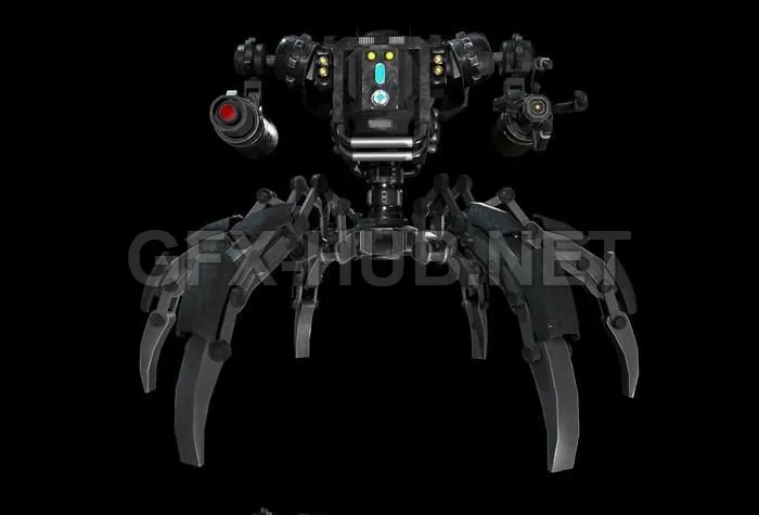PBR Game 3D Model – Mech spider robot