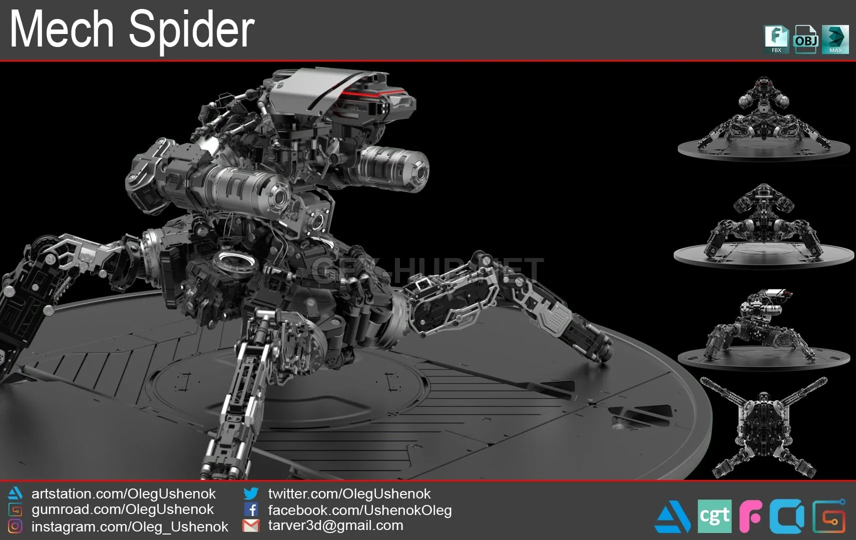 PBR Game 3D Model – Mech Spider