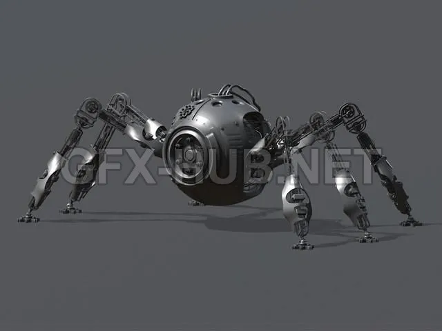 PBR Game 3D Model – Mechanical Spider