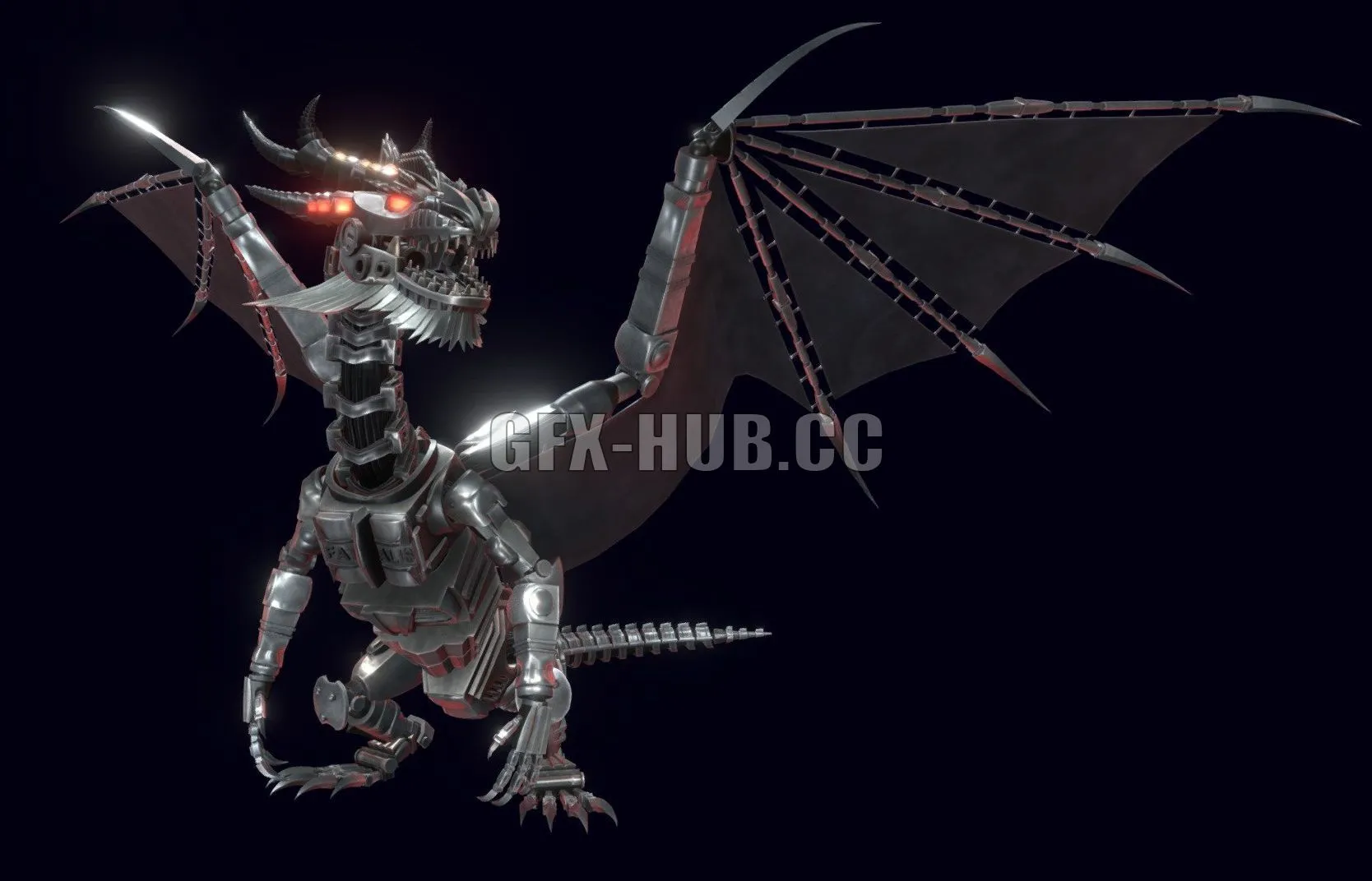 PBR Game 3D Model – Mecha-white Fatalis