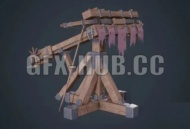 PBR Game 3D Model – Medieval Ballista