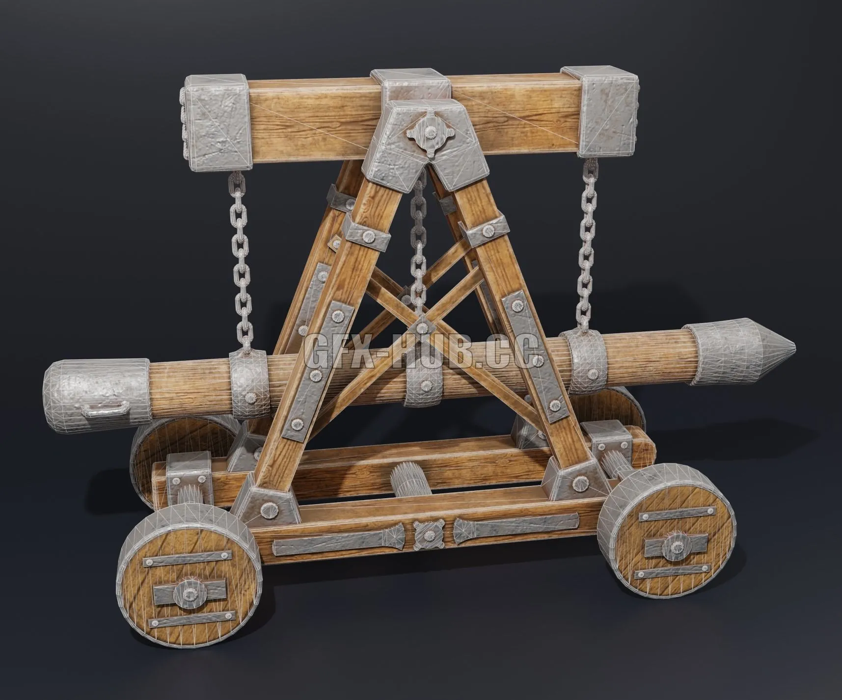 PBR Game 3D Model – Medieval Baterry Ram