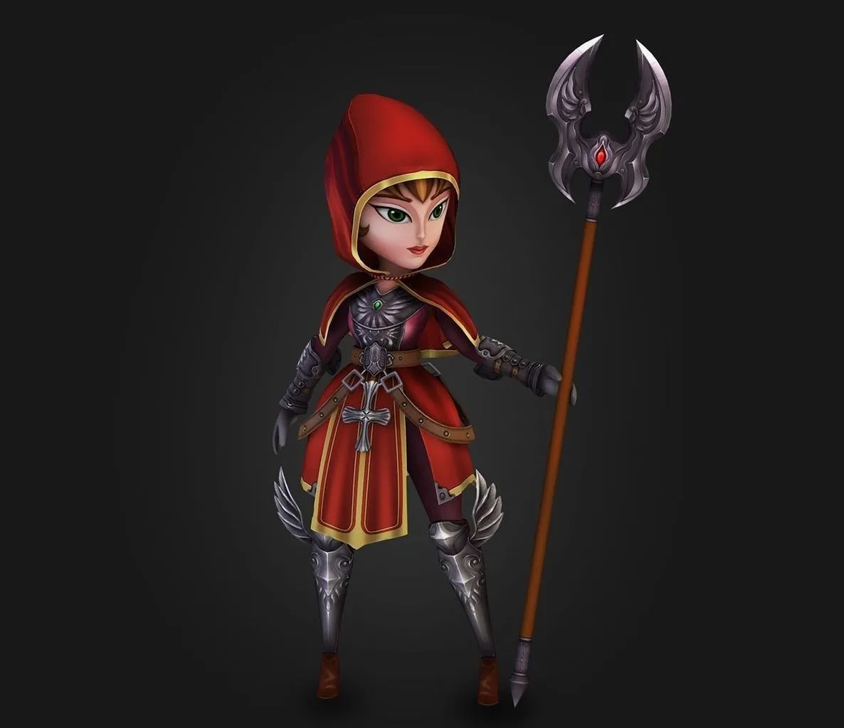 PBR Game 3D Model – Medieval chibi warrior