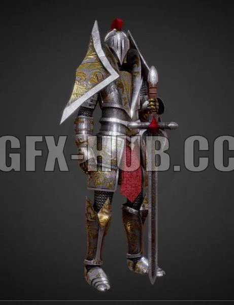 PBR Game 3D Model – Medieval Fantasy Knight