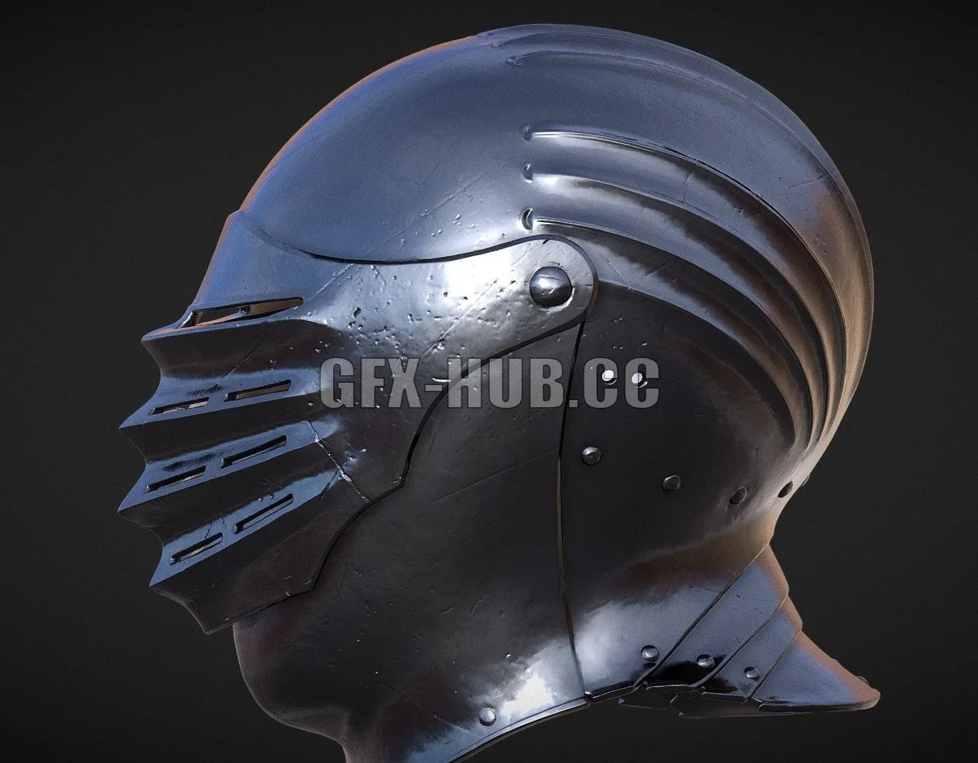 PBR Game 3D Model – Medieval Helmet VI