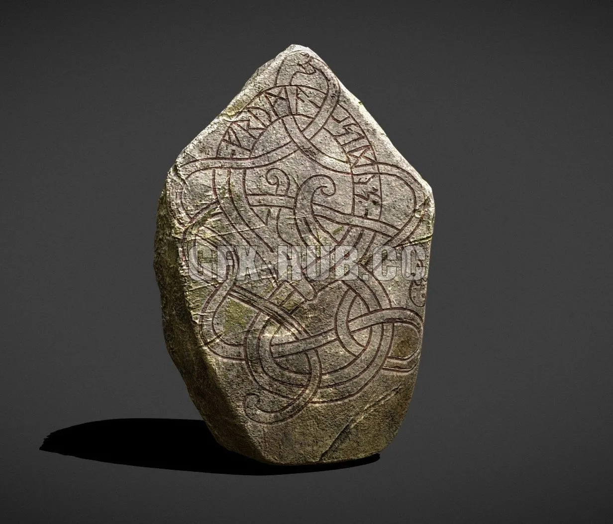 PBR Game 3D Model – Medieval Viking Rock Decoration