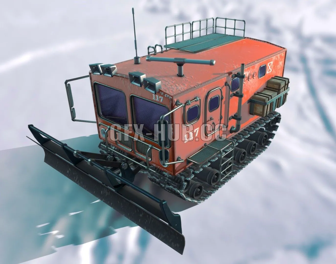 PBR Game 3D Model – Antarctic Research Truck