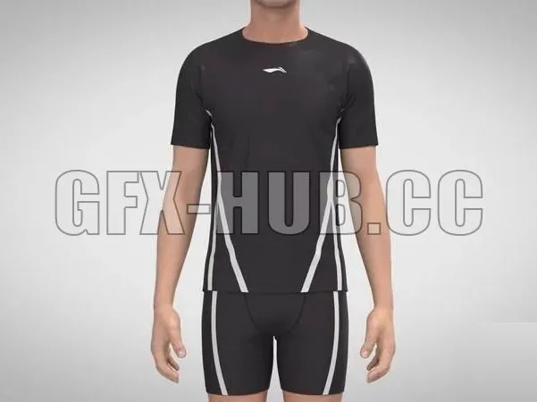 PBR Game 3D Model – Men Swimwear