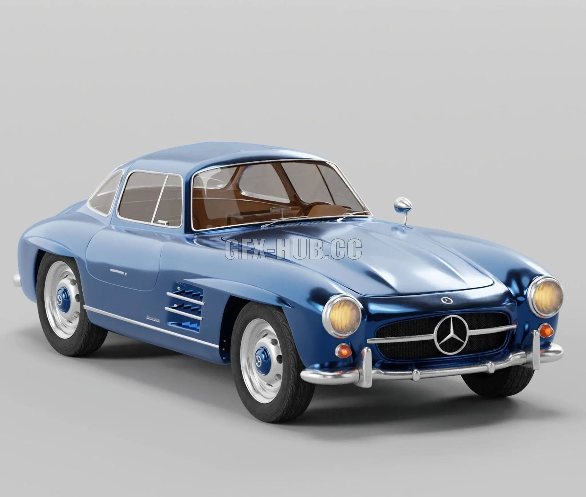 PBR Game 3D Model – Mercedes benz 300 SL blend