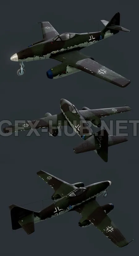 PBR Game 3D Model – Messerschmitt Me.262