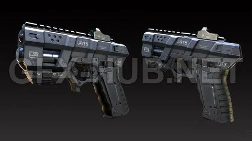 PBR Game 3D Model – Meta Pulse Pistol PBR