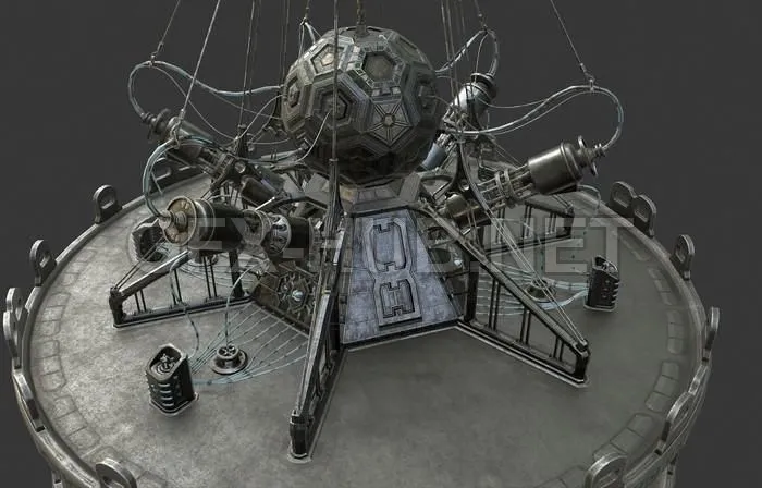 PBR Game 3D Model – Metal alien capsule