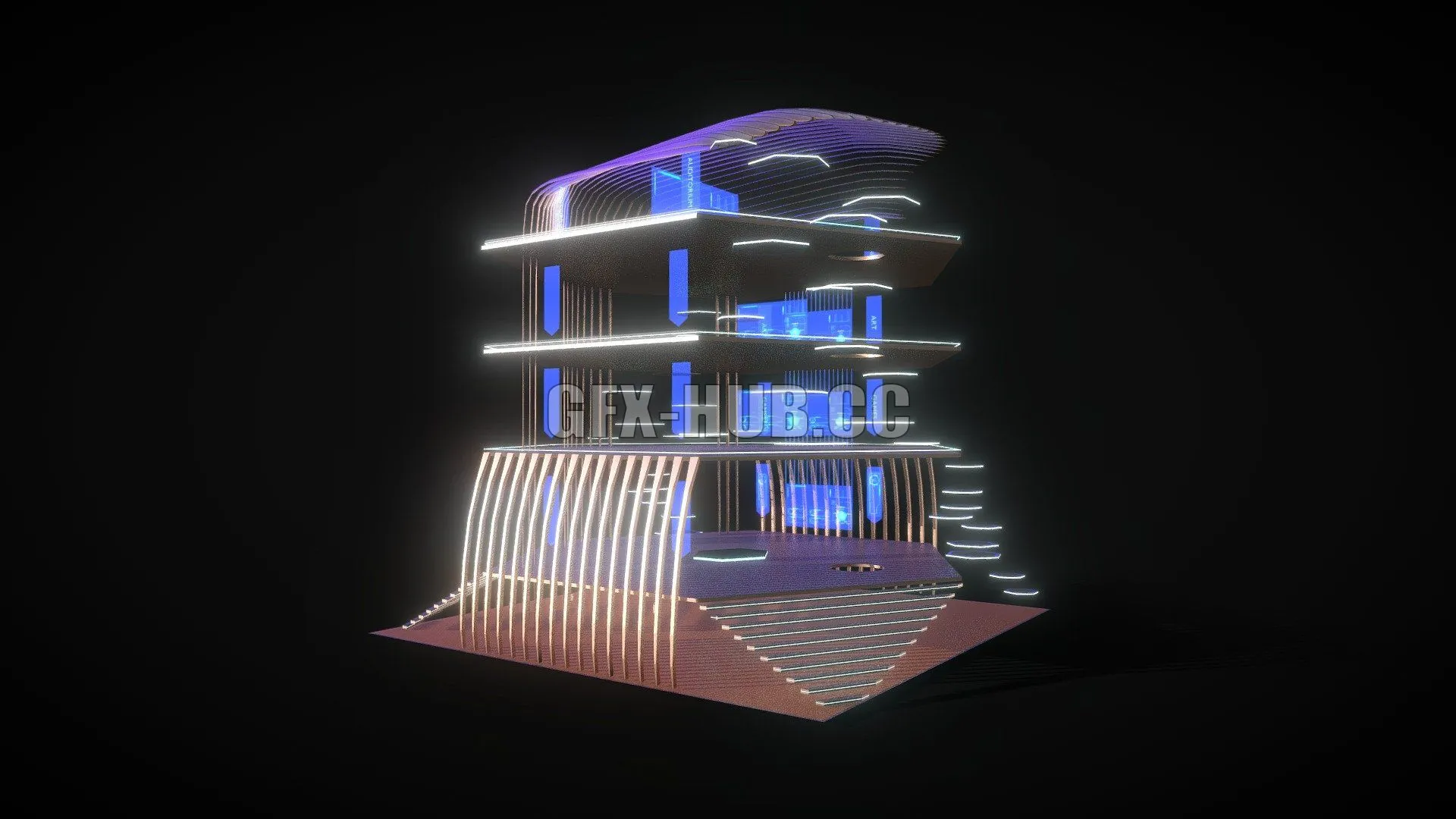 PBR Game 3D Model – Metaverse Architecture 3D Icon