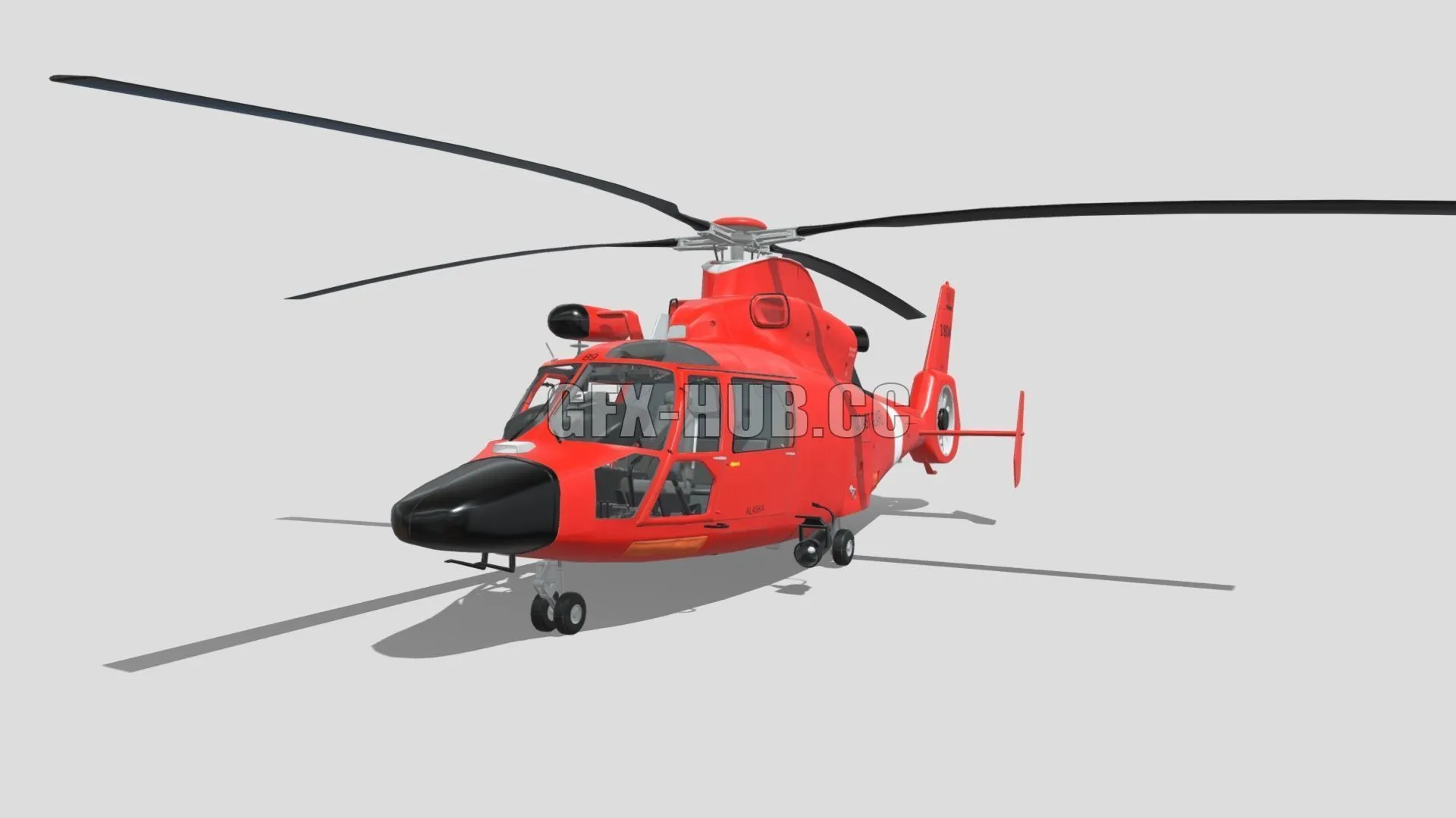 PBR Game 3D Model – MH-65 Dolphin helicopter