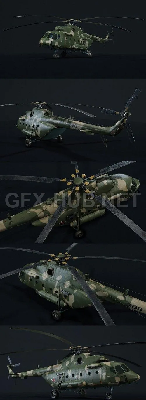 PBR Game 3D Model – Mi-17V-5 Military