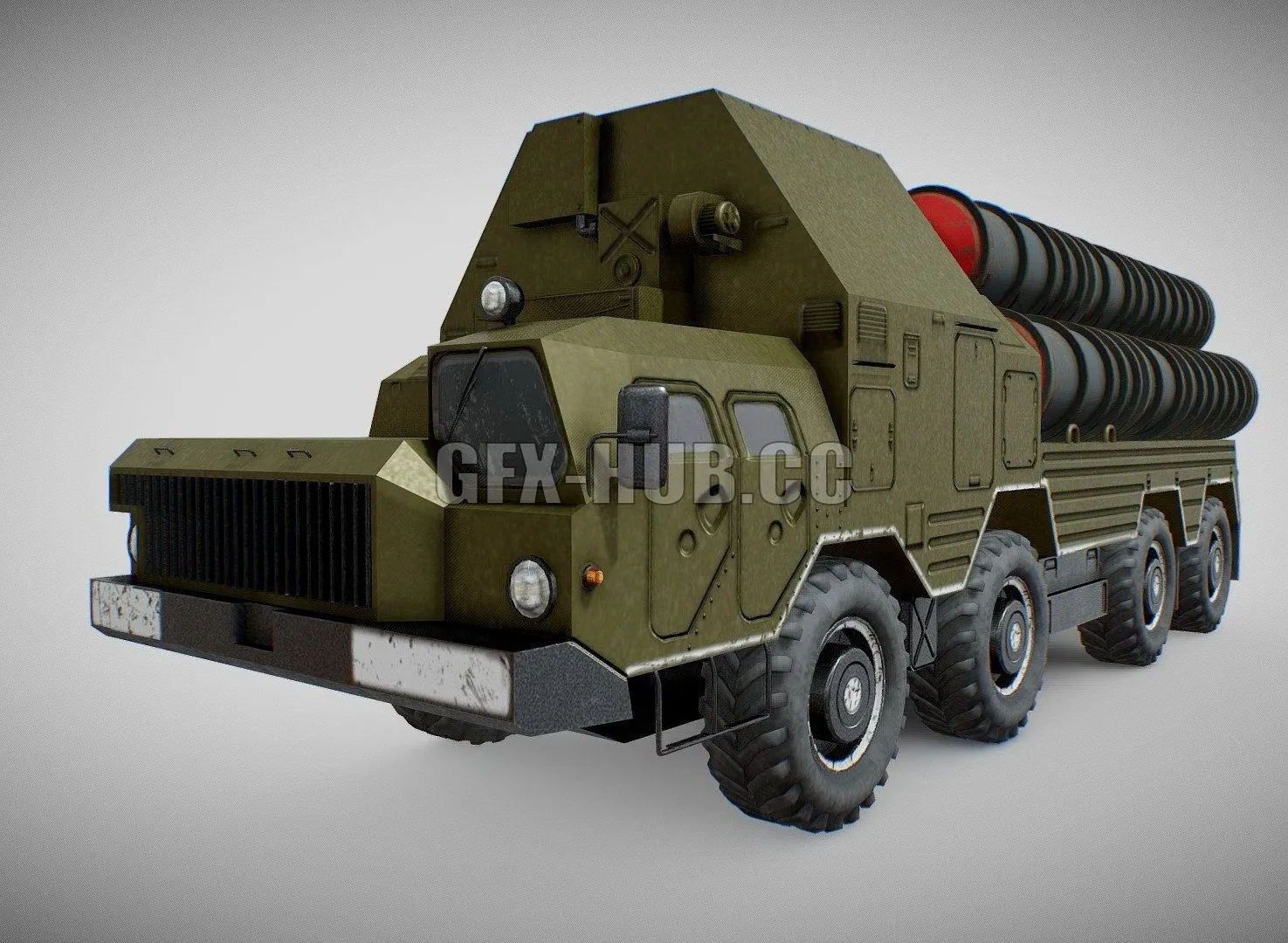 PBR Game 3D Model – Anti-aircraft missile system C-300 Favorite