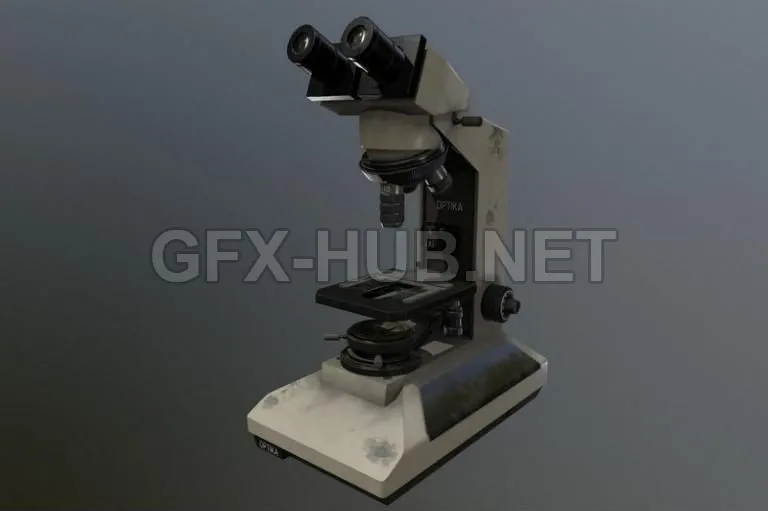 PBR Game 3D Model – Microscope old PBR