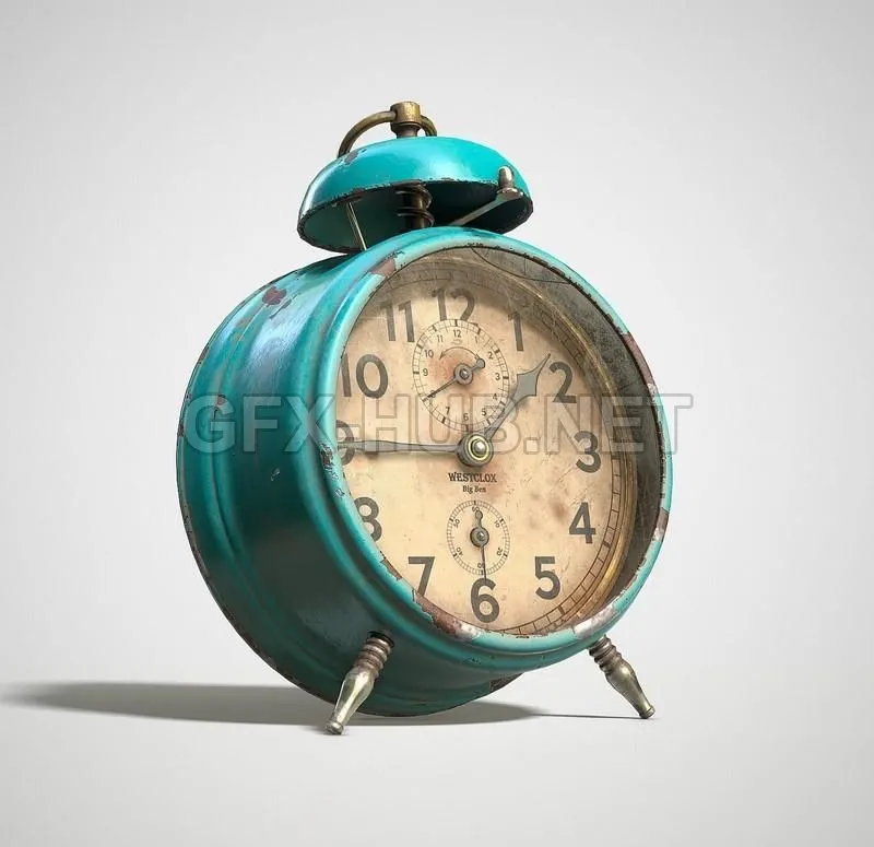 PBR Game 3D Model – Antique Alarm Clock