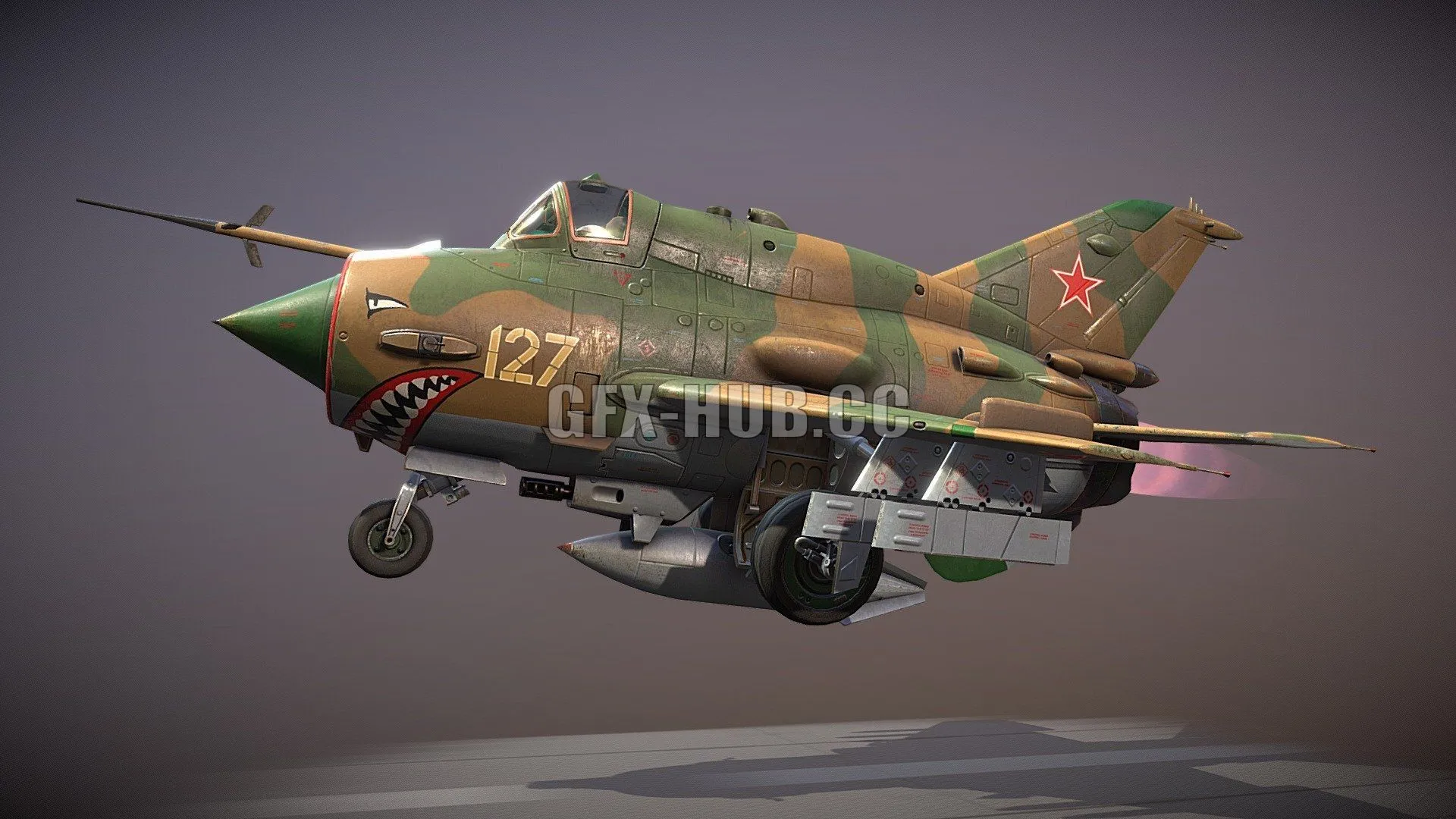PBR Game 3D Model – MiG-21 Chibi