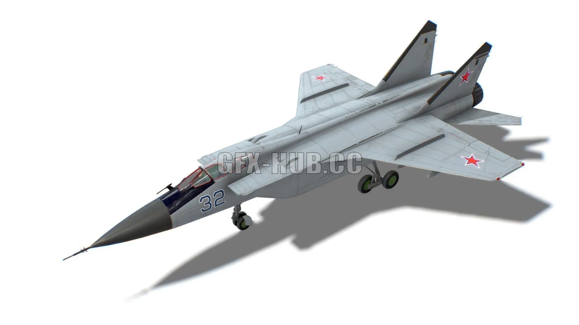 PBR Game 3D Model – MIG-31 Foxhound Jet Fighter Aircraft