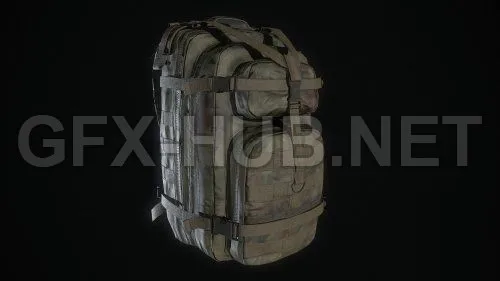 PBR Game 3D Model – Military backpack 02