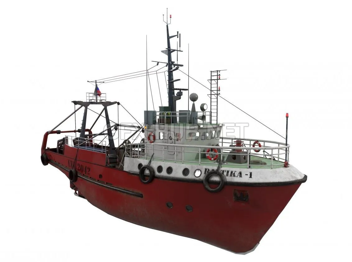 PBR Game 3D Model – fishing trawler refrigerator