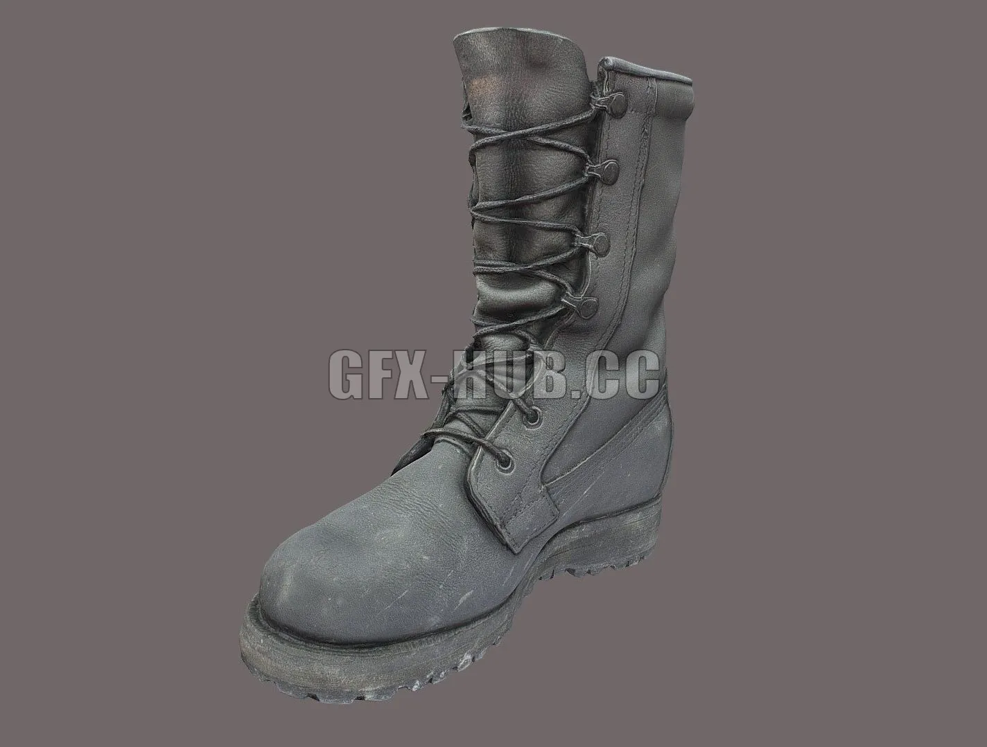 PBR Game 3D Model – Military boot low poly