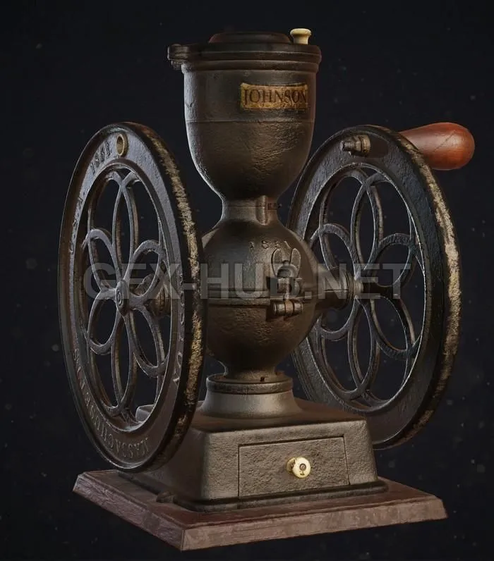 PBR Game 3D Model – Antique coffee grinder PBR