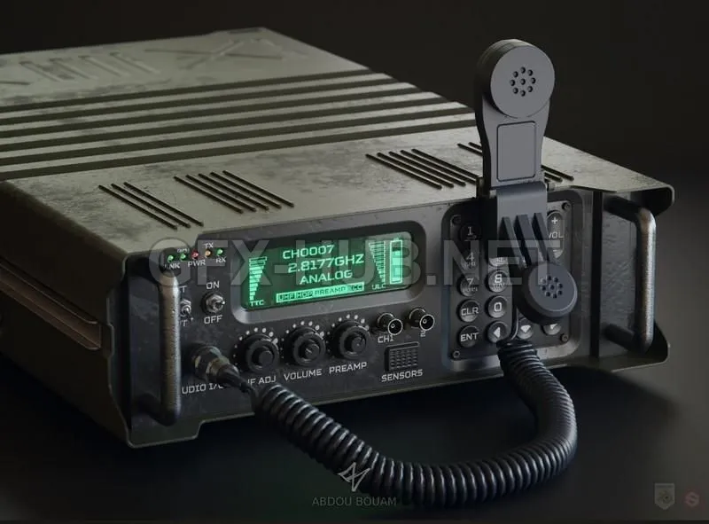 PBR Game 3D Model – Military radio