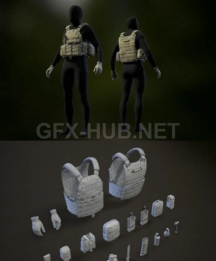 PBR Game 3D Model – Military Soldier Vest