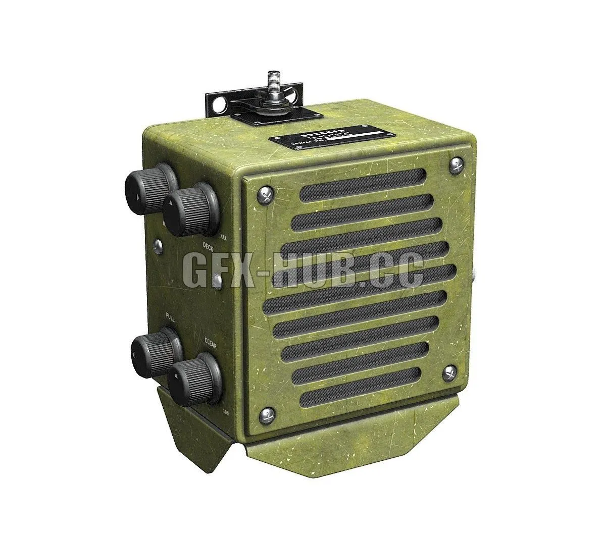 PBR Game 3D Model – Military Speaker-Freepoly