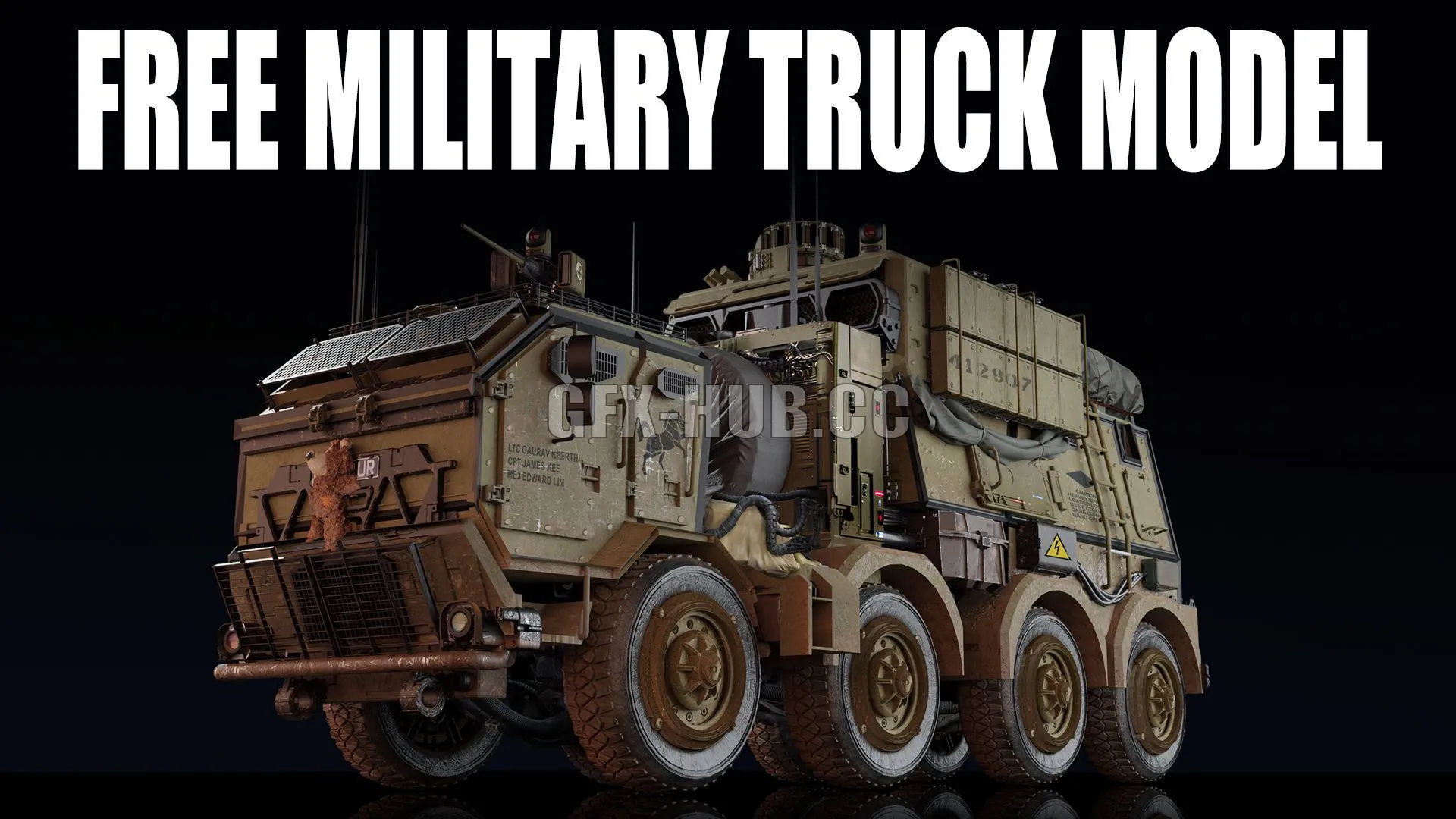 PBR Game 3D Model – Military Truck Concept