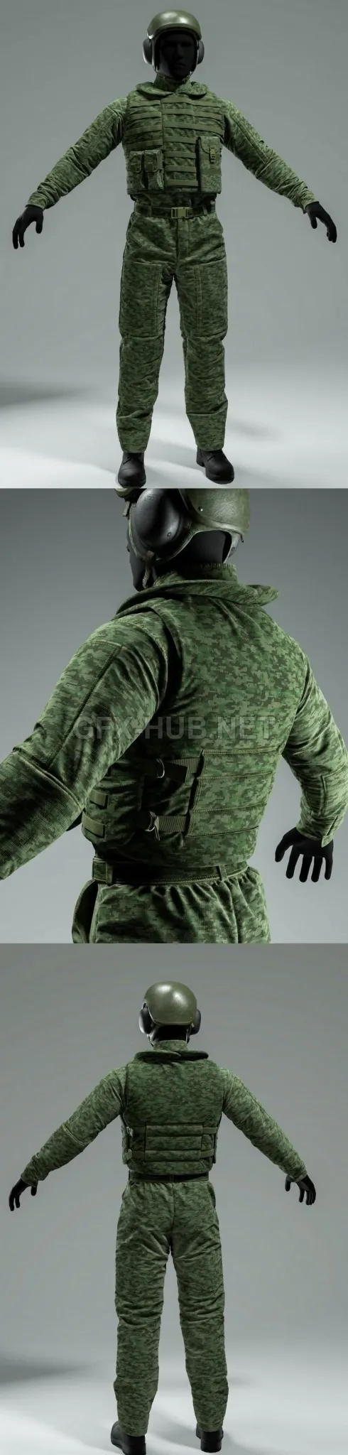 PBR Game 3D Model – Military uniform