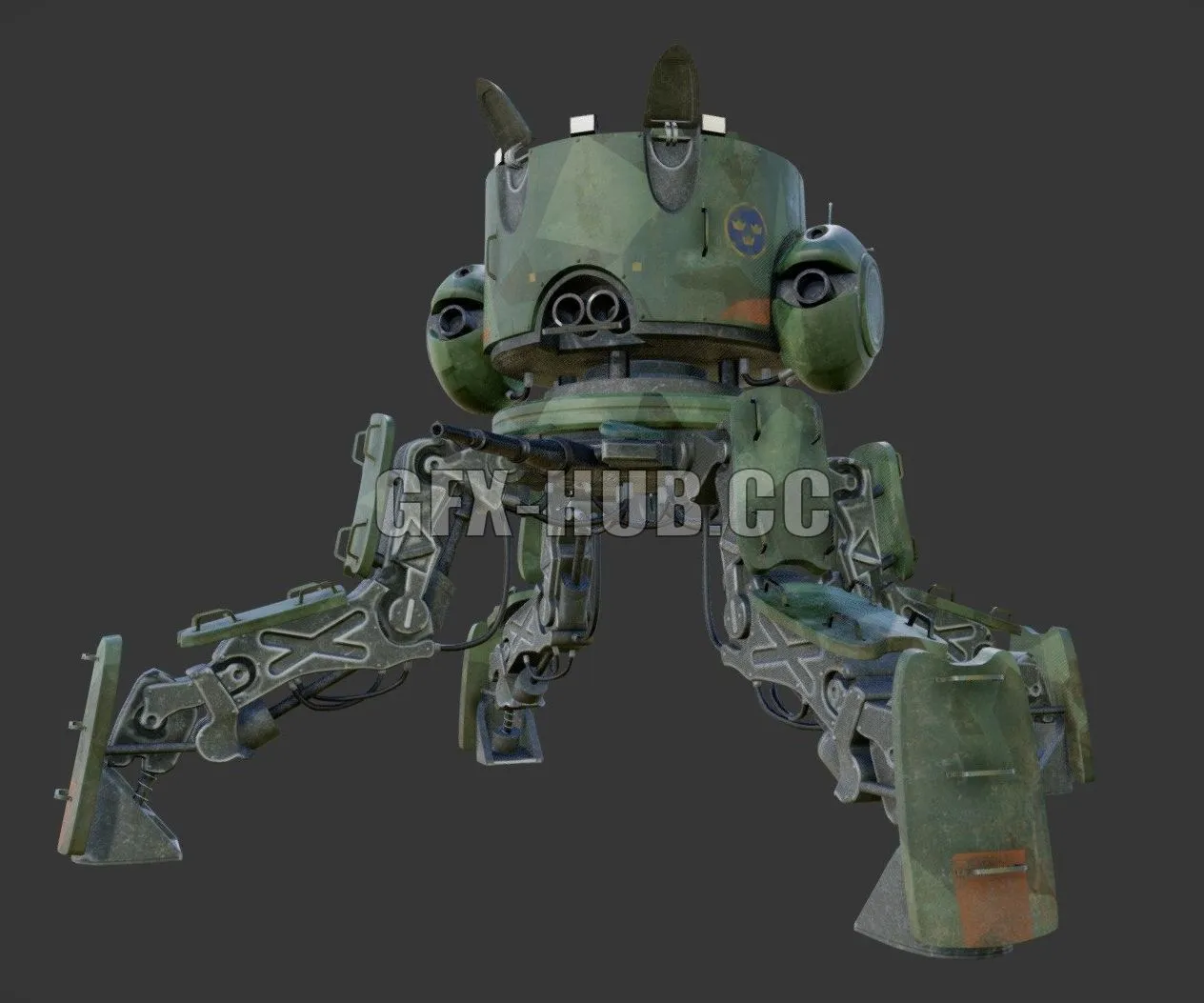 PBR Game 3D Model – Military Walker