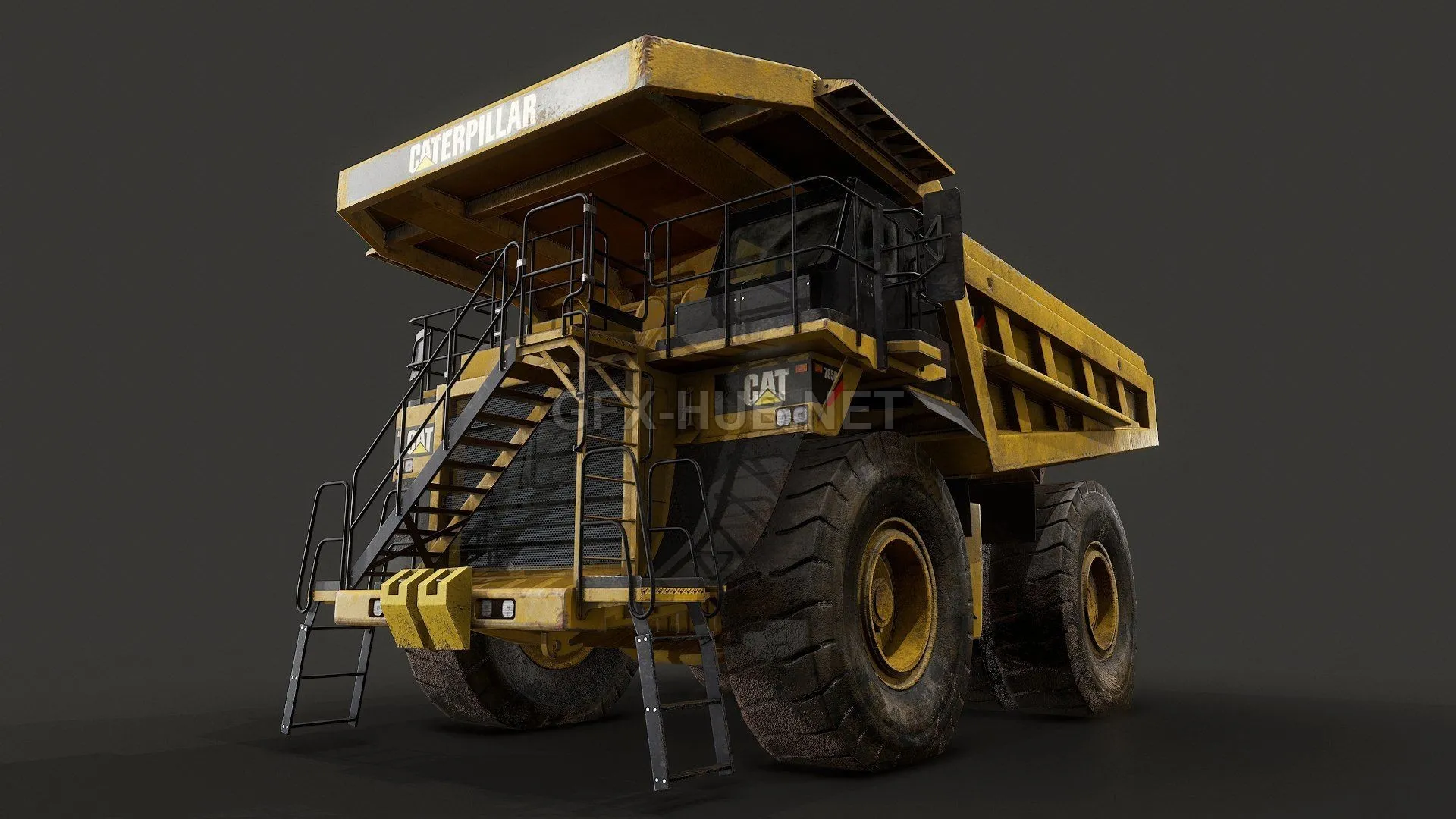PBR Game 3D Model – Mining Dump Truck – Low Poly