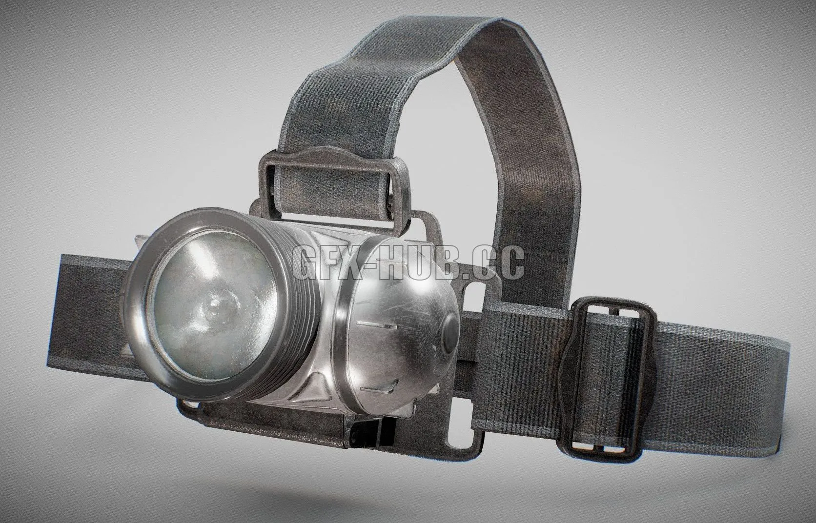 PBR Game 3D Model – Modern headlamp flashlight on a strap da1 Low-poly
