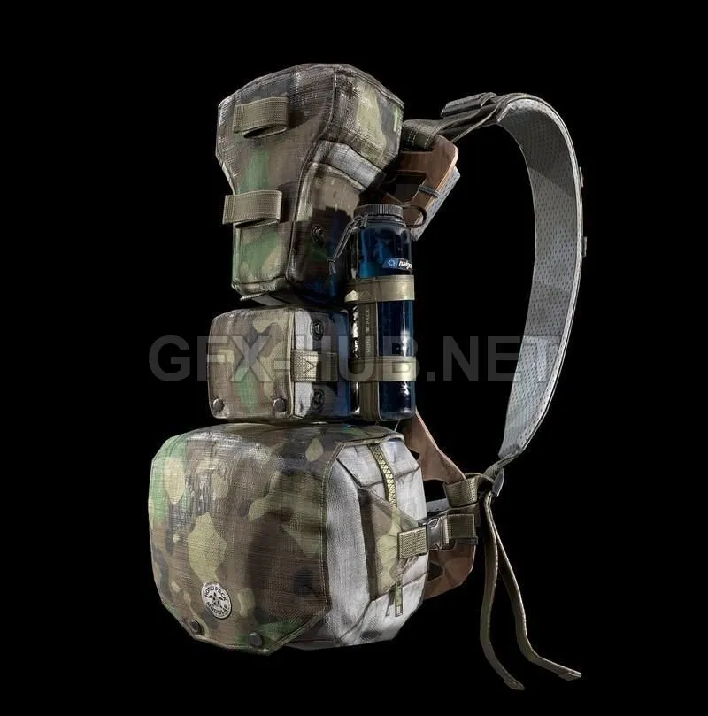 PBR Game 3D Model – Modular Backpack