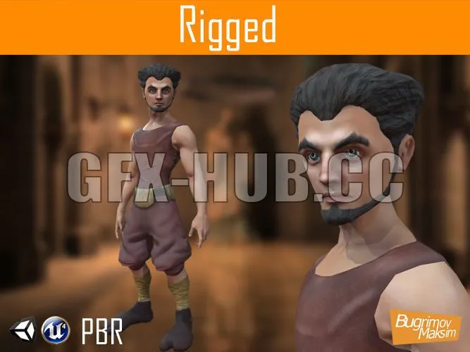 PBR Game 3D Model – Character Elf