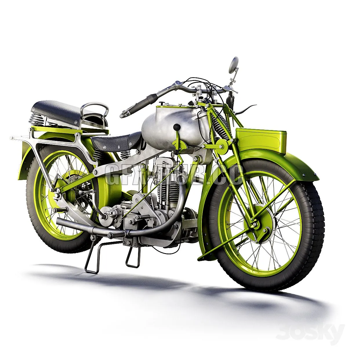 PBR Game 3D Model – Motorcycle MGC 350cc 1930