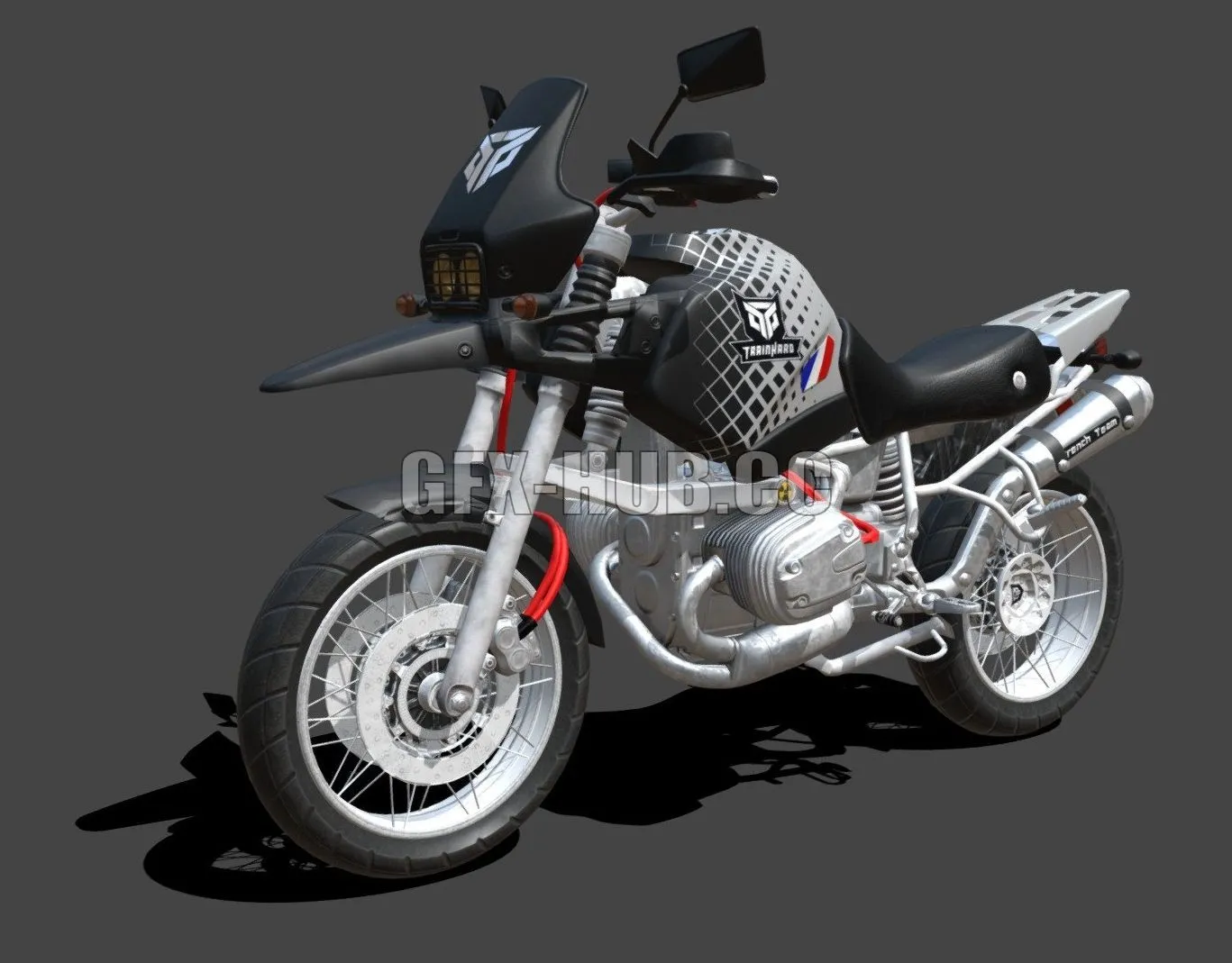 PBR Game 3D Model – Motorcycle PUBG TrainHard concept Skin