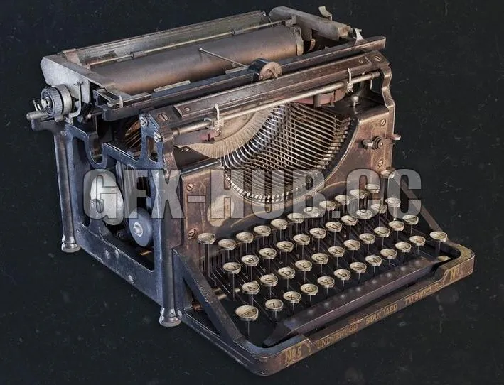 PBR Game 3D Model – Antique Typewriter