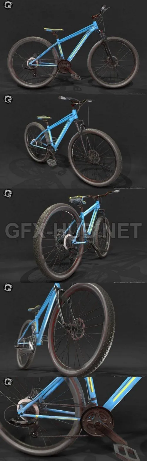 PBR Game 3D Model – Mountain bike