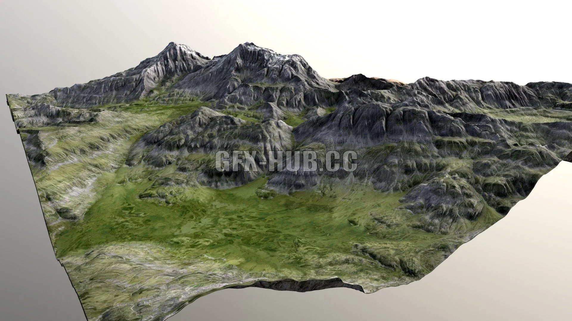 PBR Game 3D Model – Mountain Range 01
