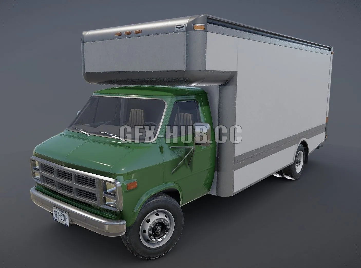 PBR Game 3D Model – Moving box van