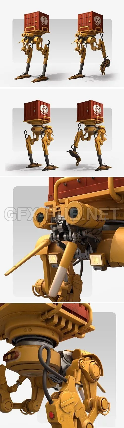 PBR Game 3D Model – MVR5-E industrial robot