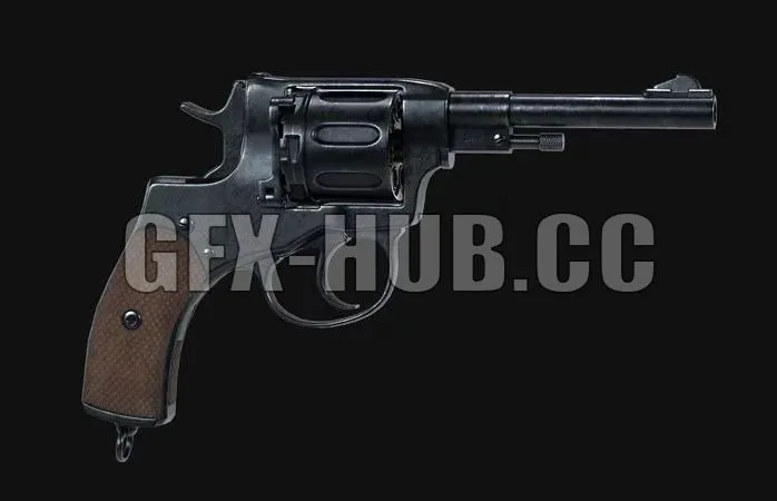 PBR Game 3D Model – Nagant Revolver