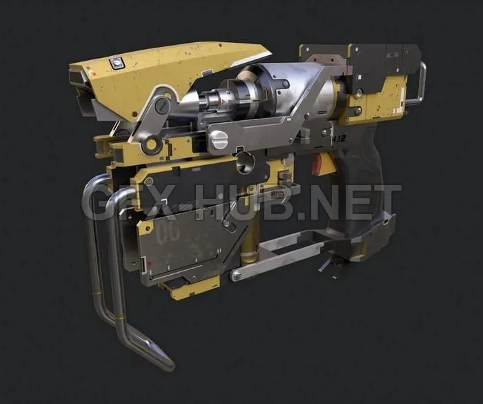 PBR Game 3D Model – Nail gun