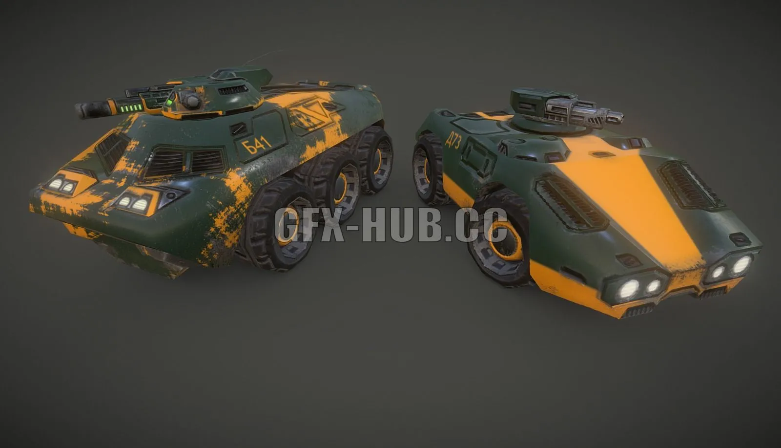 PBR Game 3D Model – APC and Scout Car